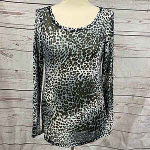 Express Sheer Leopard Print Top